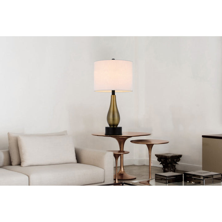 Antique Hardware 100W ASHLAND METAL TABLE LAMP WITH HARDBACK DRUM FABRIC SHADE (SOLD AS PAIRS) Table Lamp