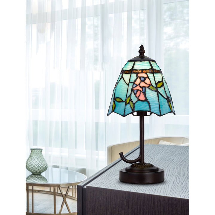 ##Antique Hardware## 40W METAL/RESIN TIFFANY ACCENT LAMP WITH INLINE SWITCH
