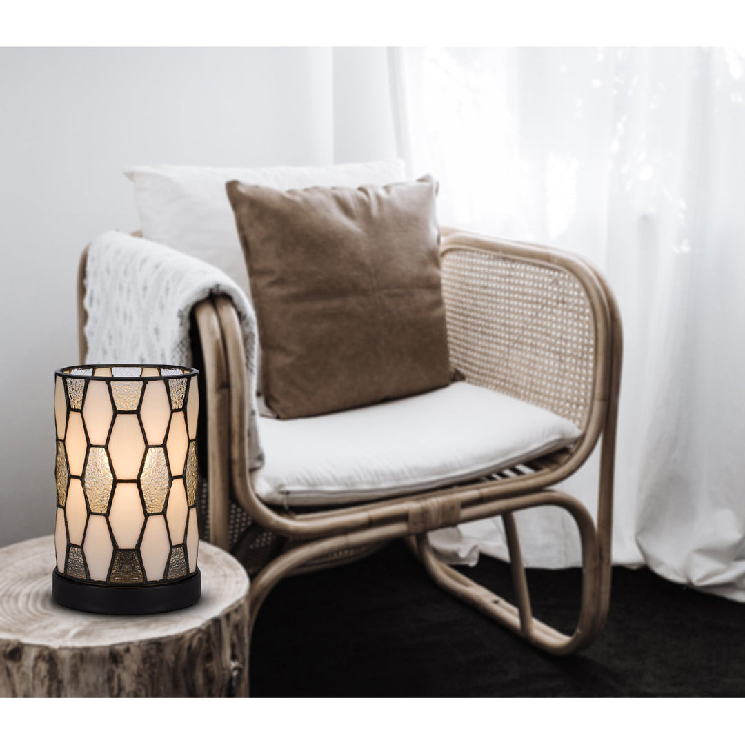 ##Antique Hardware## 40W METAL/RESIN TIFFANY ACCENT LAMP WITH INLINE SWITCH