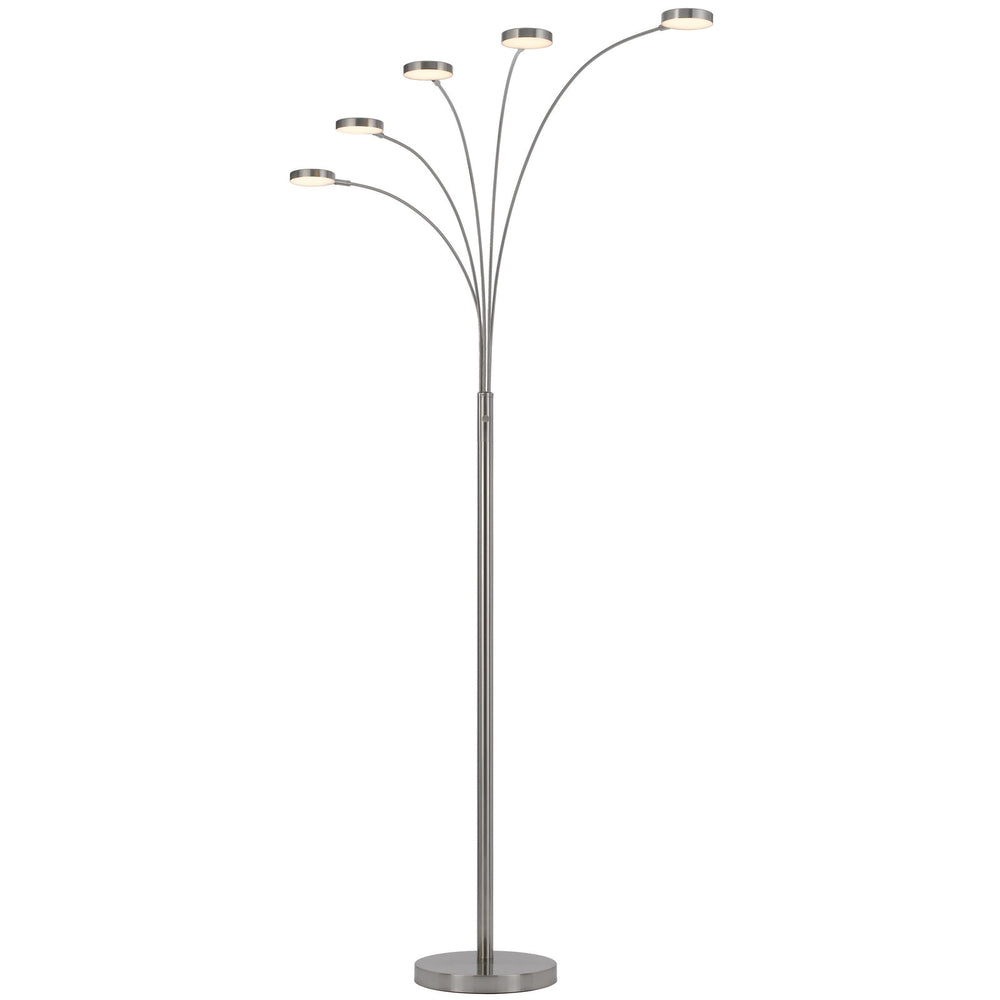 ##Antique Hardware## MALIBU INTERGRATED LED 8W X 5 METAL ARC FLOOR LAMP