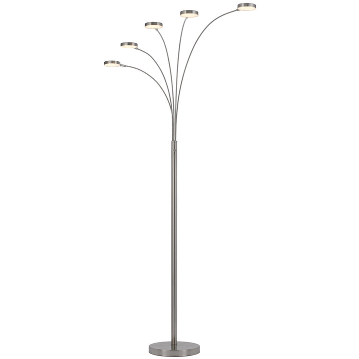 ##Antique Hardware## MALIBU INTERGRATED LED 8W X 5 METAL ARC FLOOR LAMP