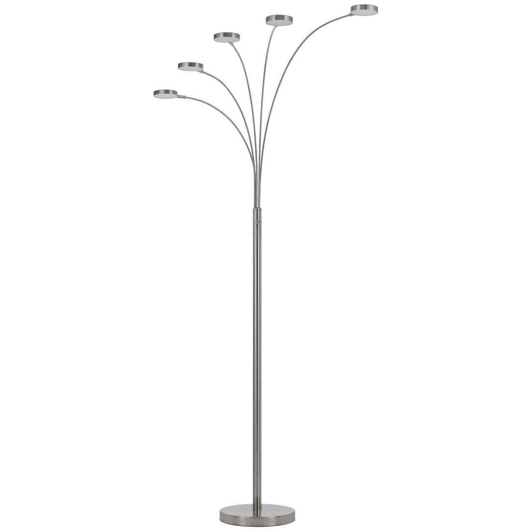 ##Antique Hardware## MALIBU INTERGRATED LED 8W X 5 METAL ARC FLOOR LAMP