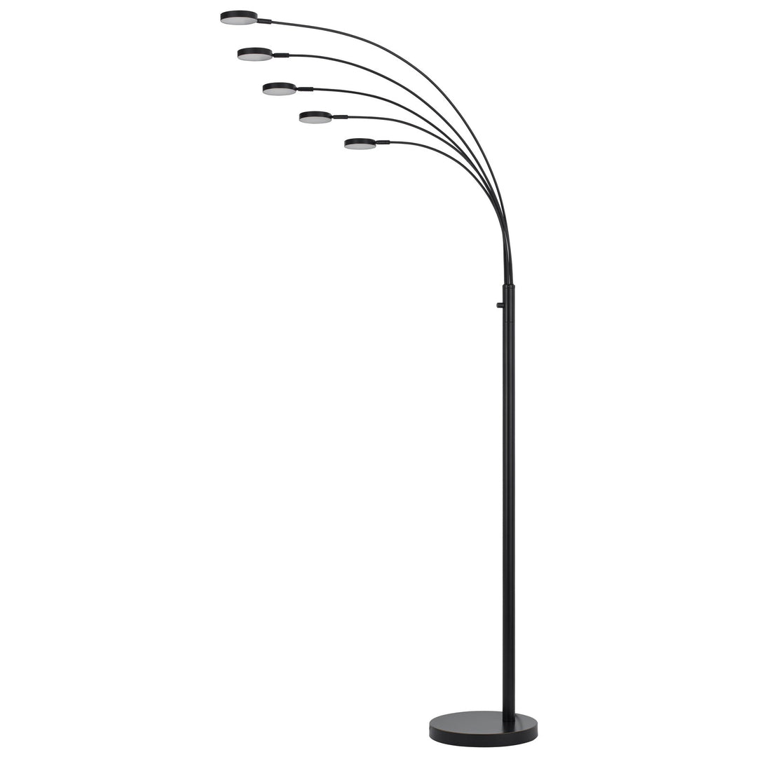 ##Antique Hardware## MALIBU INTERGRATED LED 8W X 5 METAL ARC FLOOR LAMP