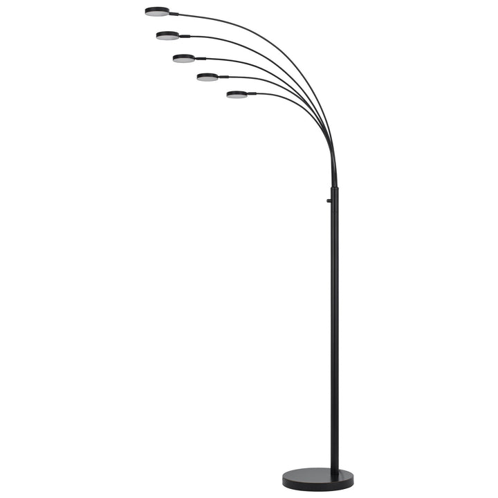 ##Antique Hardware## MALIBU INTERGRATED LED 8W X 5 METAL ARC FLOOR LAMP