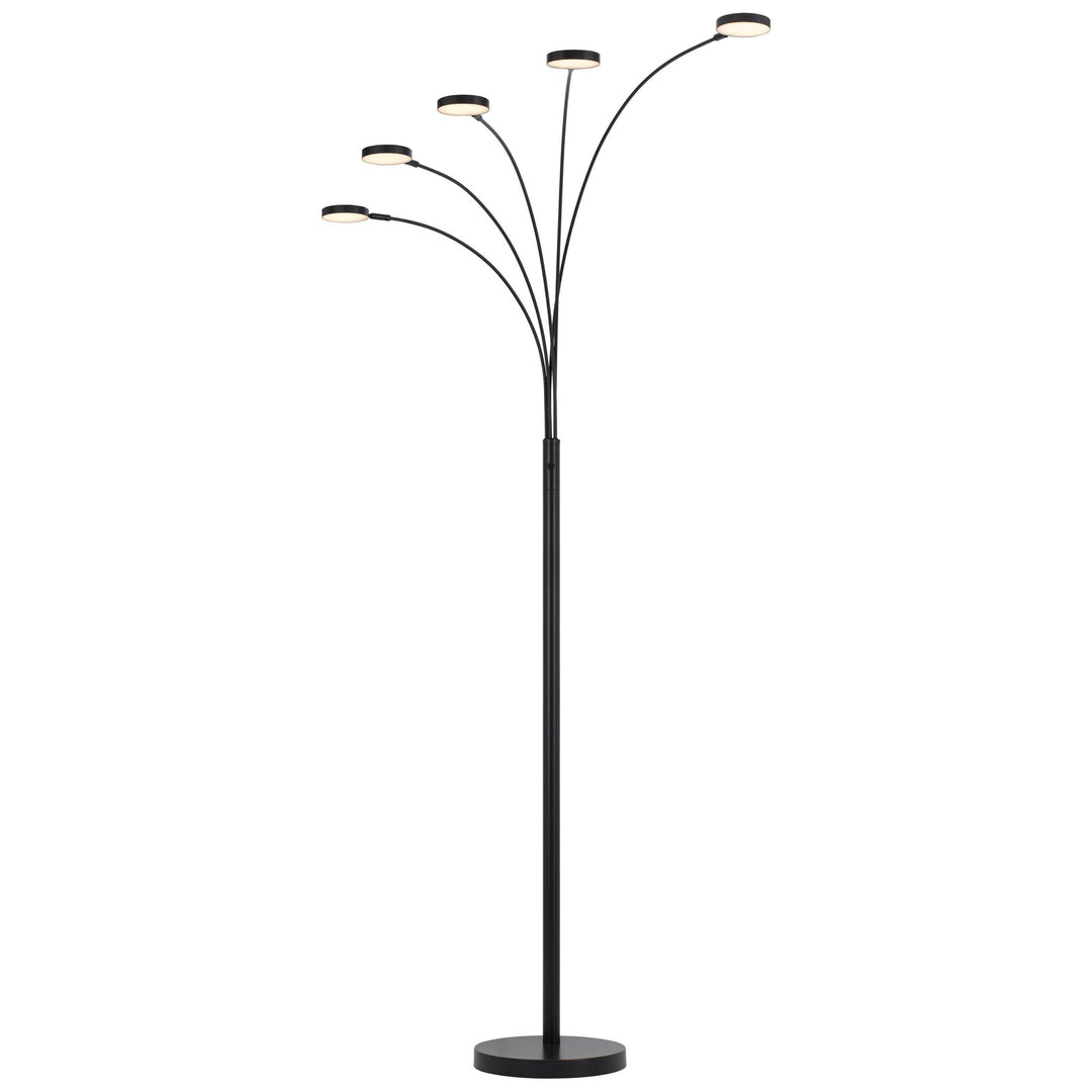 ##Antique Hardware## MALIBU INTERGRATED LED 8W X 5 METAL ARC FLOOR LAMP
