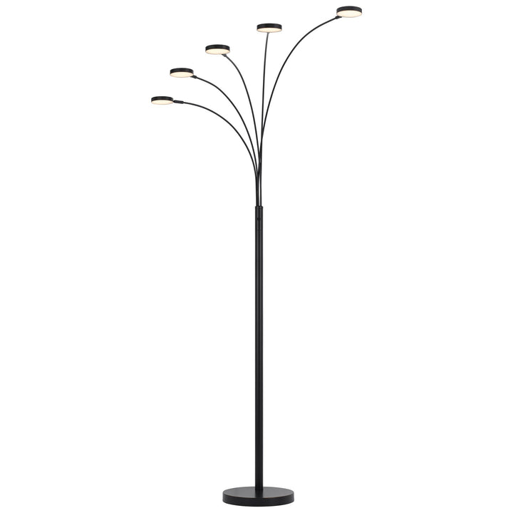 ##Antique Hardware## MALIBU INTERGRATED LED 8W X 5 METAL ARC FLOOR LAMP