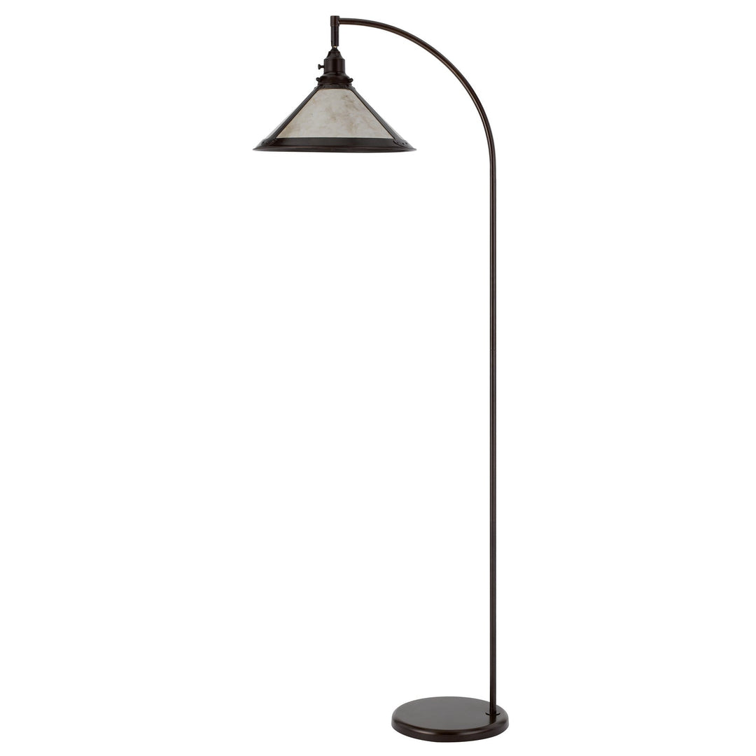 ##Antique Hardware## 60W DOWNBRIDGE ADJUSTABLE METAL FLOOR LAMP WITH MICA SHADE