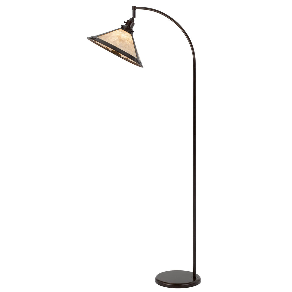 ##Antique Hardware## 60W DOWNBRIDGE ADJUSTABLE METAL FLOOR LAMP WITH MICA SHADE