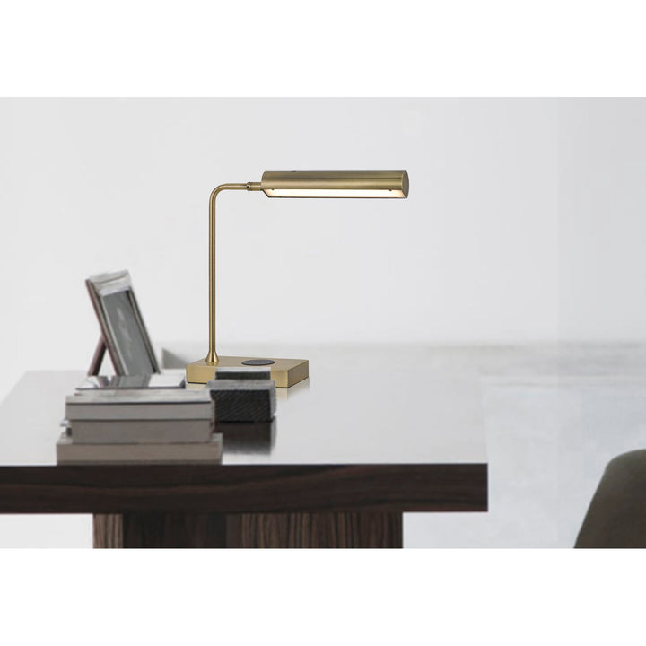 ##Antique Hardware## DELRAY 12W INTERGRATED LED METAL DESK LAMP WITH WIRELESS CHARGING PORT