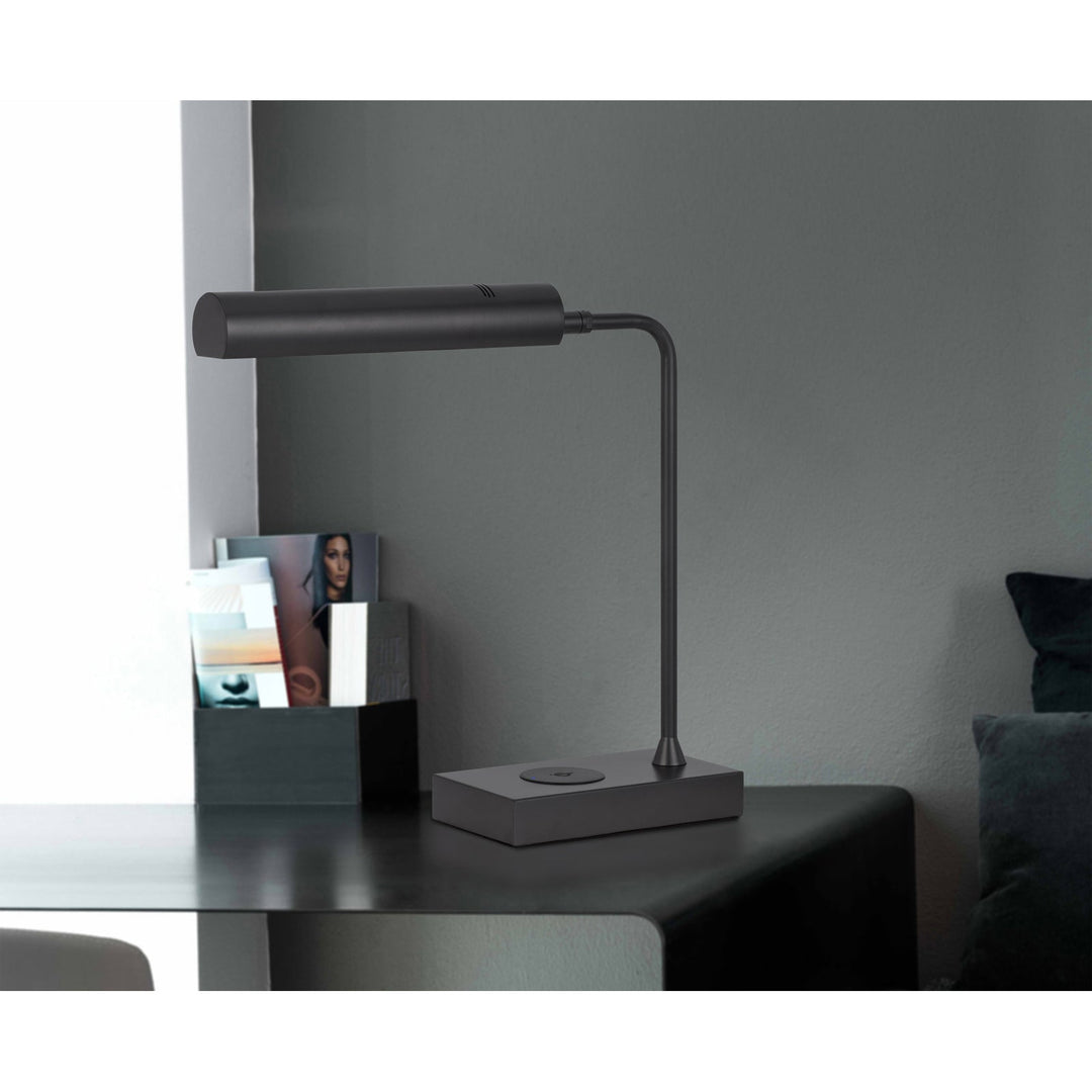##Antique Hardware## DELRAY 12W INTERGRATED LED METAL DESK LAMP WITH WIRELESS CHARGING PORT