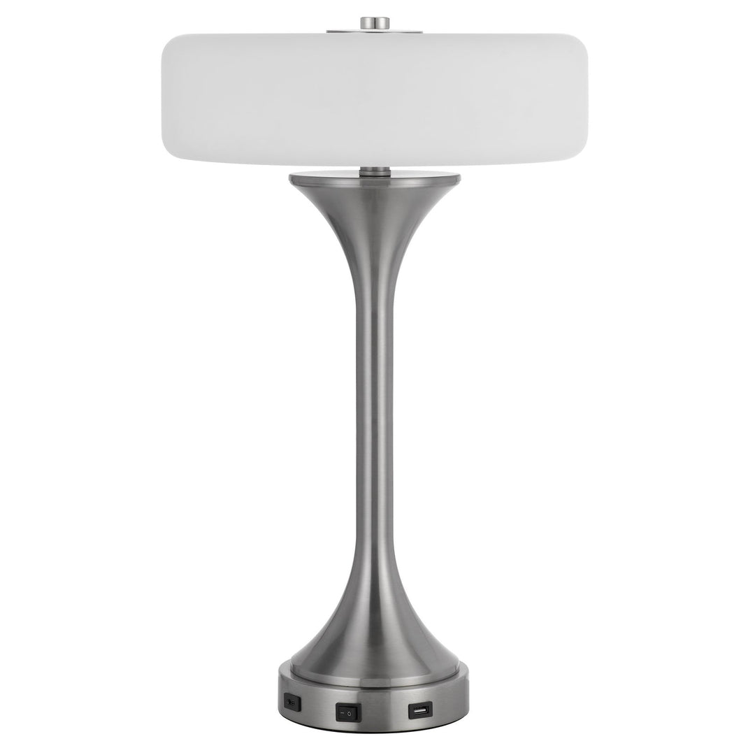 ##Antique Hardware## ESPOO 25W X 3 METAL DESK/TABLE LAMP WITH FROSTED GLASS SHADE