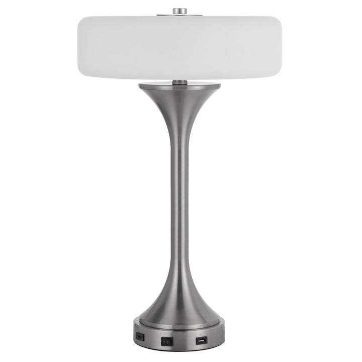 ##Antique Hardware## ESPOO 25W X 3 METAL DESK/TABLE LAMP WITH FROSTED GLASS SHADE