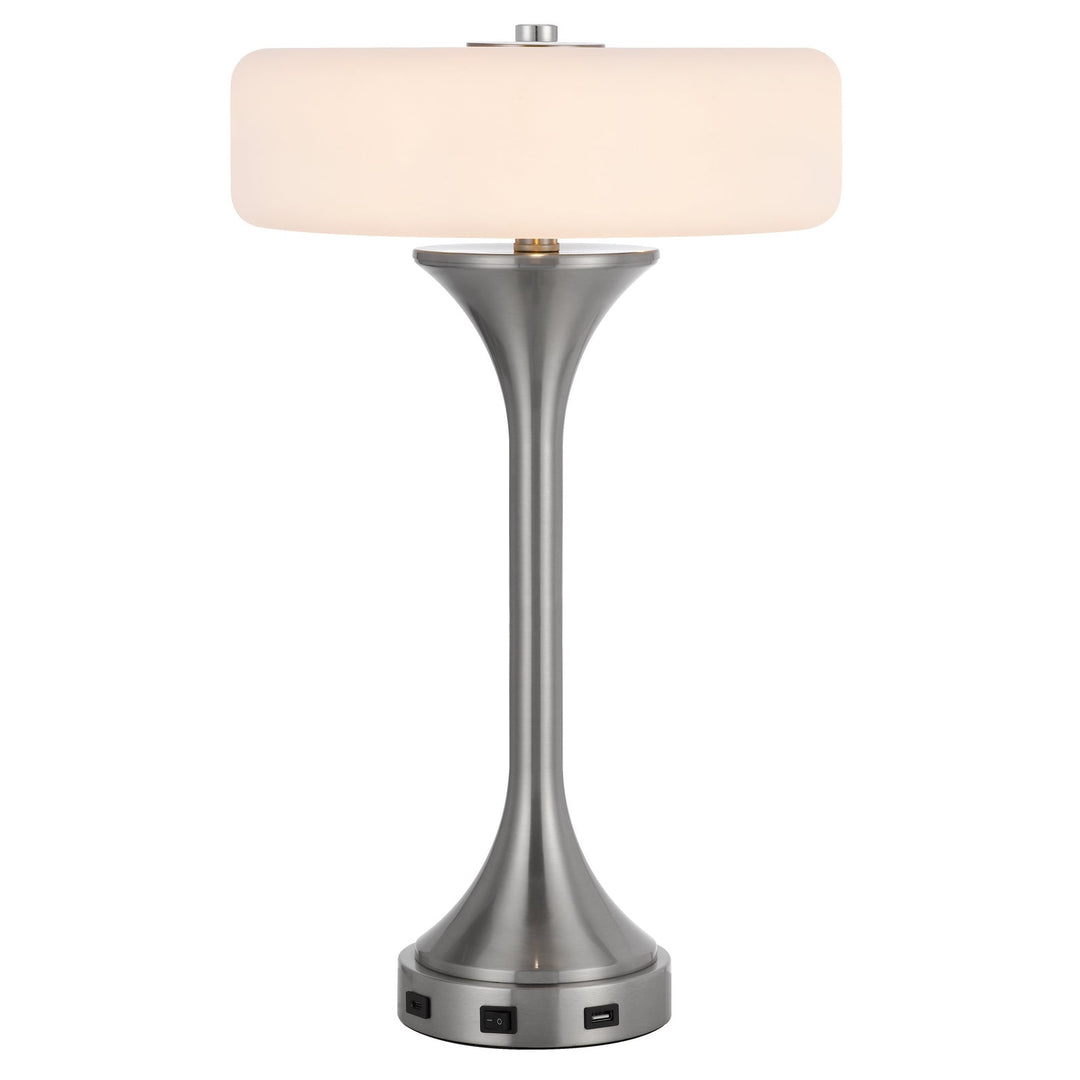 ##Antique Hardware## ESPOO 25W X 3 METAL DESK/TABLE LAMP WITH FROSTED GLASS SHADE