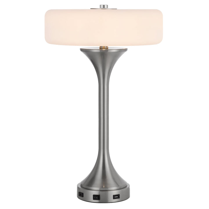 ##Antique Hardware## ESPOO 25W X 3 METAL DESK/TABLE LAMP WITH FROSTED GLASS SHADE