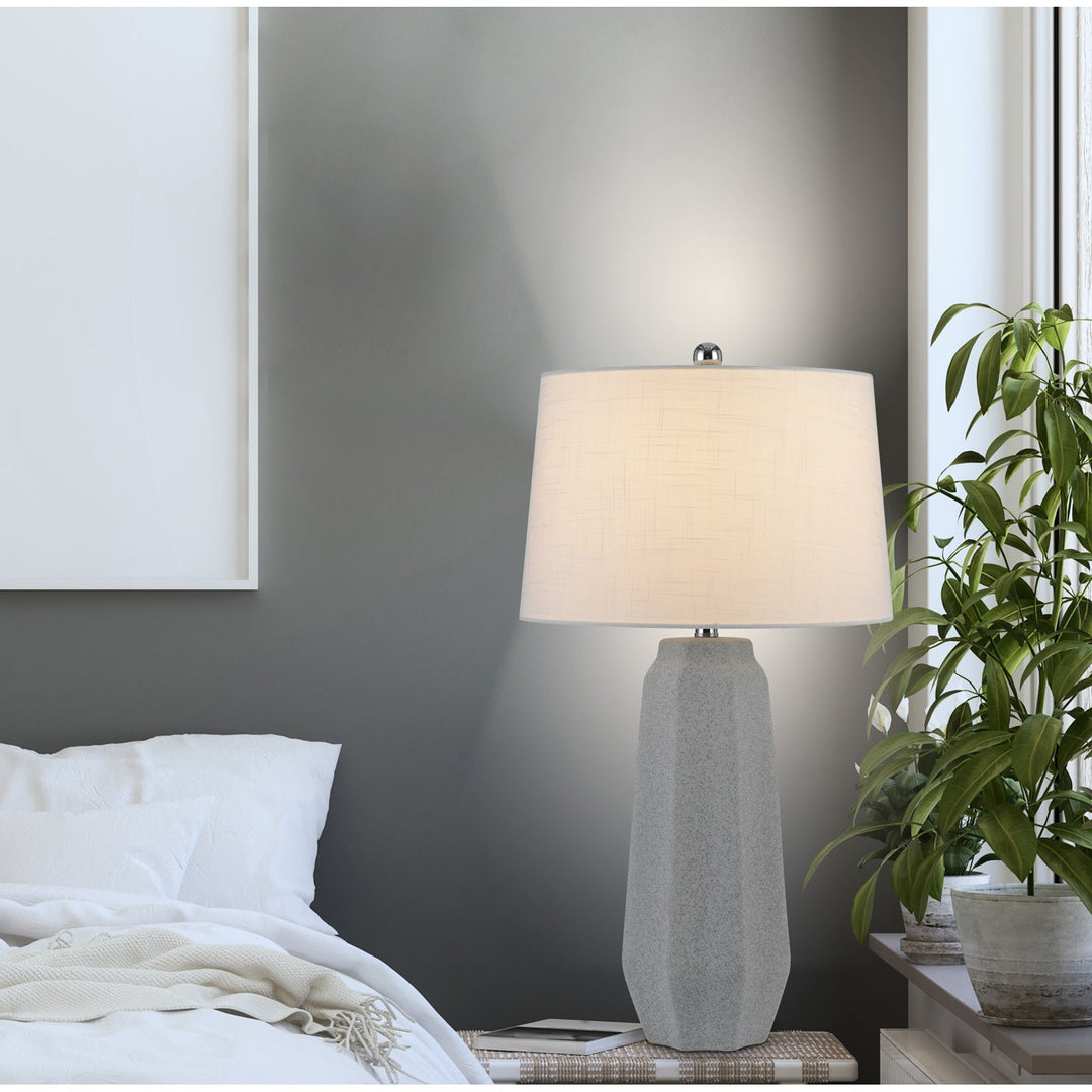 Antique Hardware 150W 3 WAY DRAYTON CERAMIC TABLE LAMP WITH HARDBACK FABRIC SHADE (SOLD IN PAIRS) Table Lamp