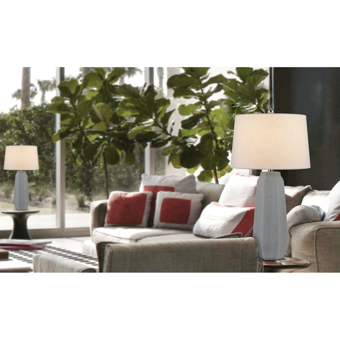 Antique Hardware 150W 3 WAY DRAYTON CERAMIC TABLE LAMP WITH HARDBACK FABRIC SHADE (SOLD IN PAIRS) Table Lamp