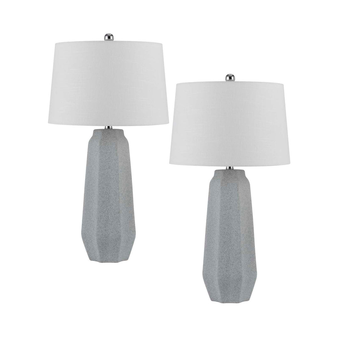 Antique Hardware 150W 3 WAY DRAYTON CERAMIC TABLE LAMP WITH HARDBACK FABRIC SHADE (SOLD IN PAIRS) Table Lamp