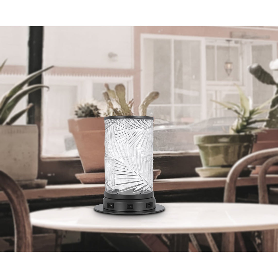 ##Antique Hardware## 2W CARRINGTON INTEGRATED LED ACCENT LAMP WITH GLASS SHADE