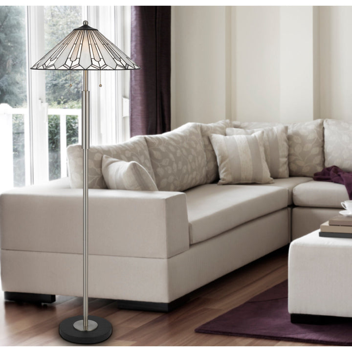 ##Antique Hardware## 60W X 2 MUIRFIELD TIFFANY FLOOR LAMP