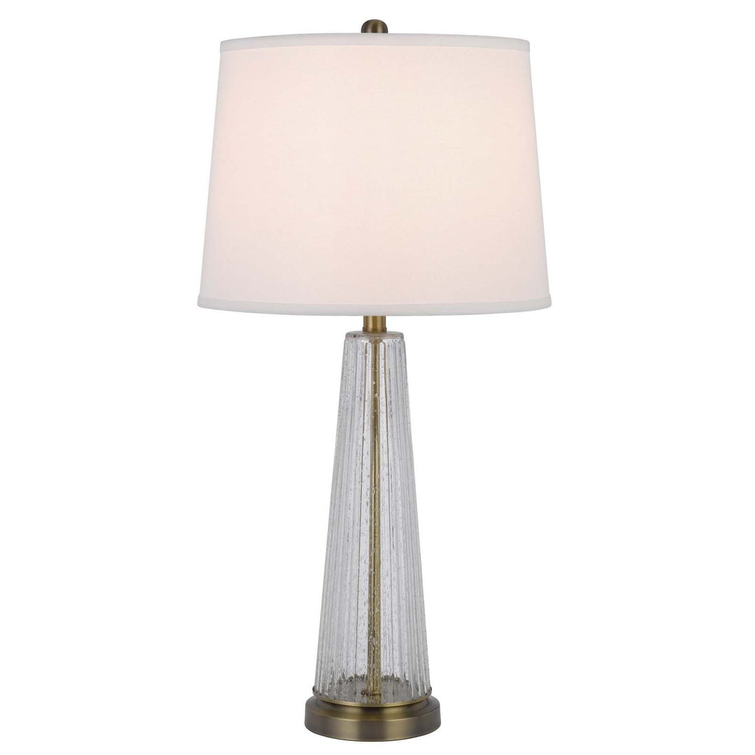 Antique Hardware 150W 3 WAY HUXLEY GLASS TABLE LAMP WITH HARDBACK FABRIC SHADE (SOLD IN PAIRS) Table Lamp