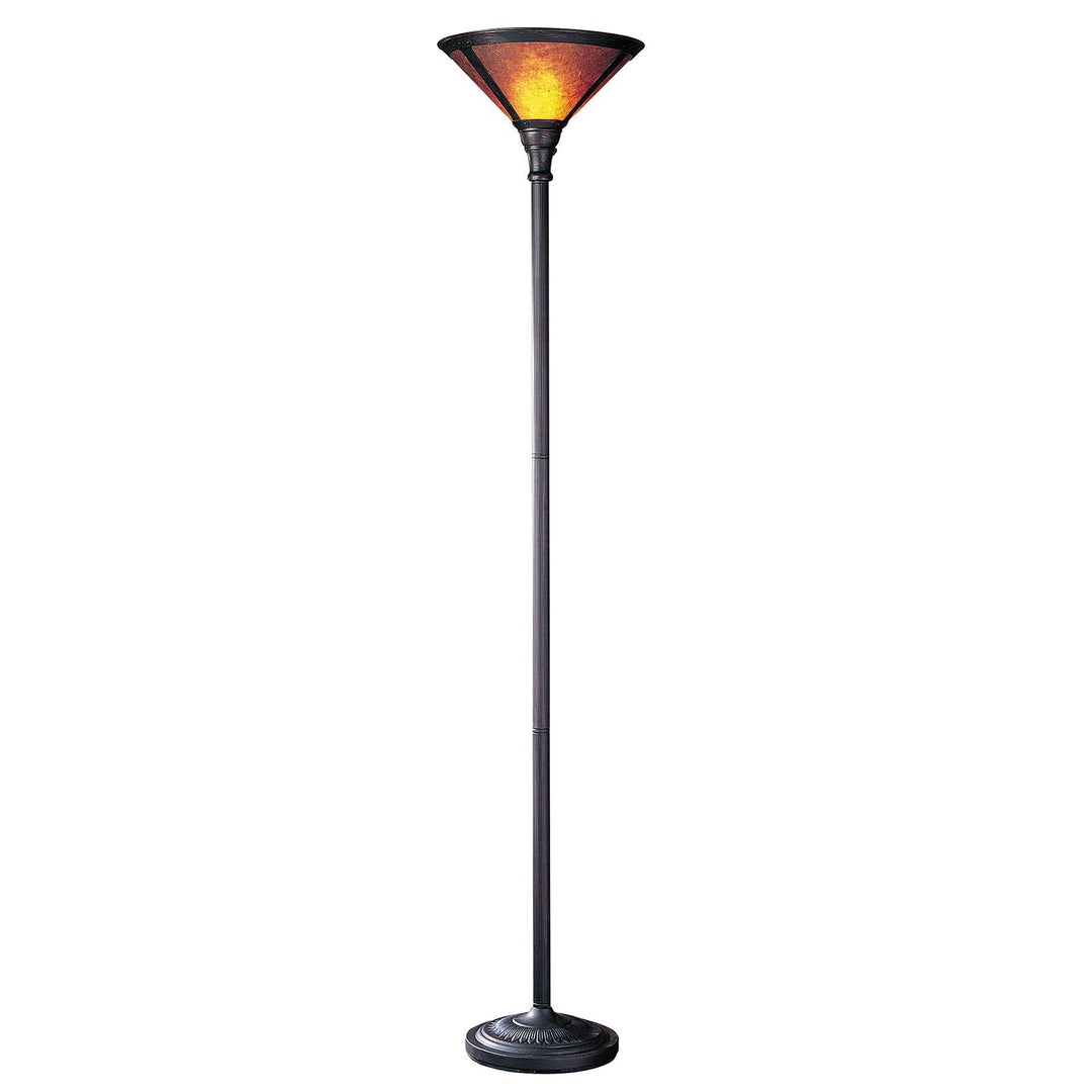 ##Antique Hardware## 150W 3 WAY TORCHIERE W/MICA SHADE