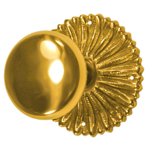 French Provincial Rosette Door Set with Round Brass Door Knobs (Several Finishes Available)