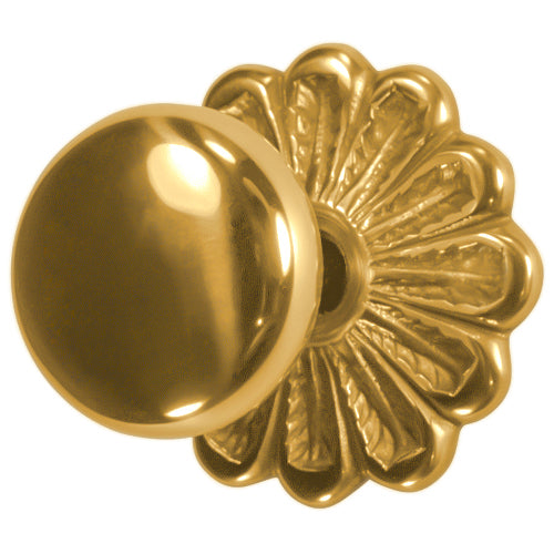 ##Antique Hardware## Maltesia Flower Rosette Door Set with Round Brass Door Knobs (Several Finishes Available)