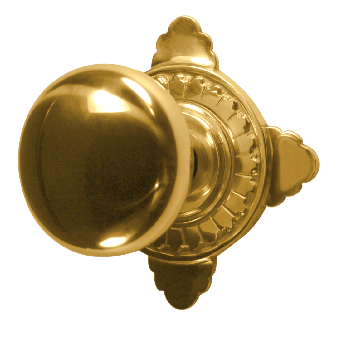 ##Antique Hardware## Art Deco Rosette Door Set with Round Brass Door Knobs (Several Finishes Available)