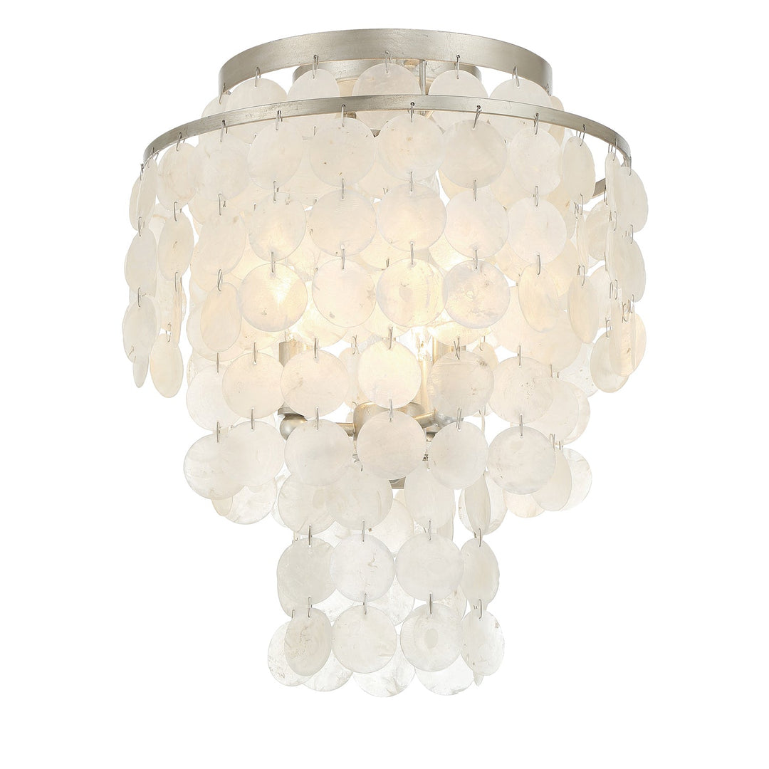 ##Antique Hardware## Brielle 3 Light Antique Silver Flush Mount