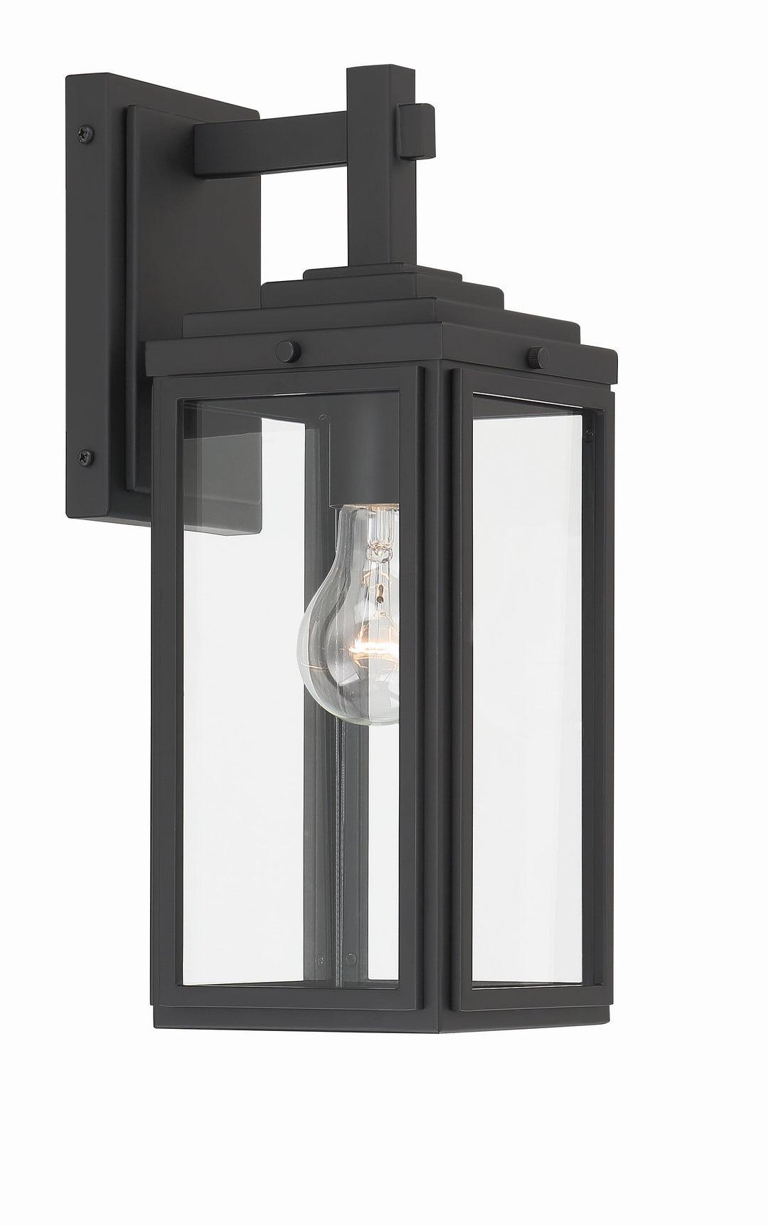 ##Antique Hardware## Byron 1 Light Matte Black Outdoor Sconce