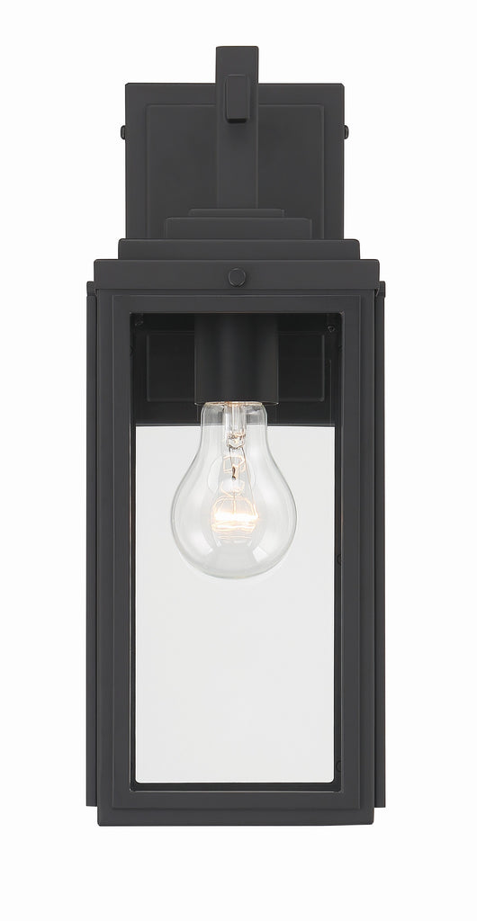 ##Antique Hardware## Byron 1 Light Matte Black Outdoor Sconce