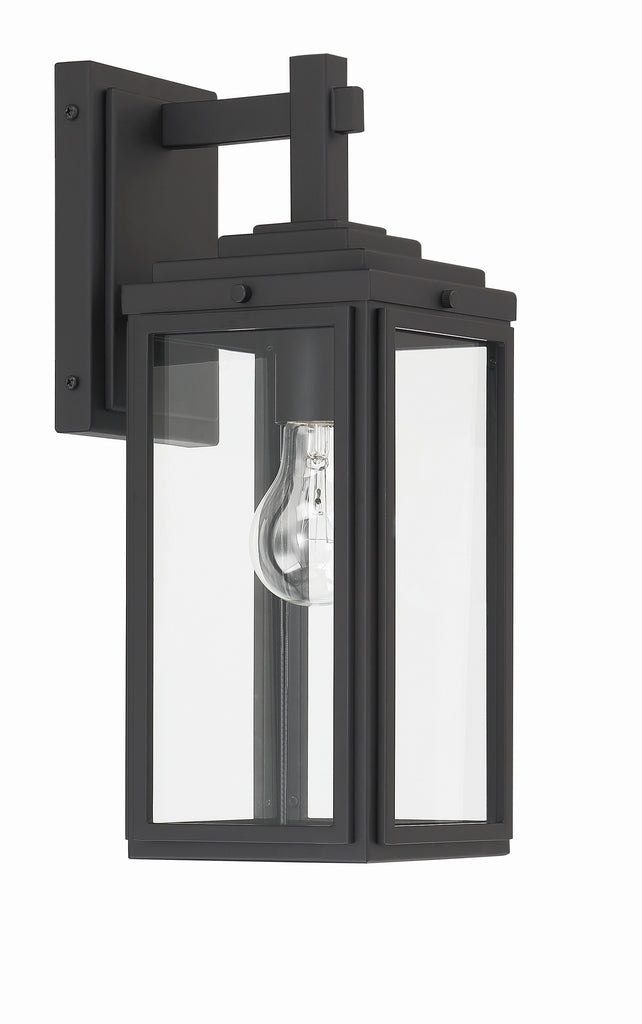 ##Antique Hardware## Byron 1 Light Matte Black Outdoor Sconce
