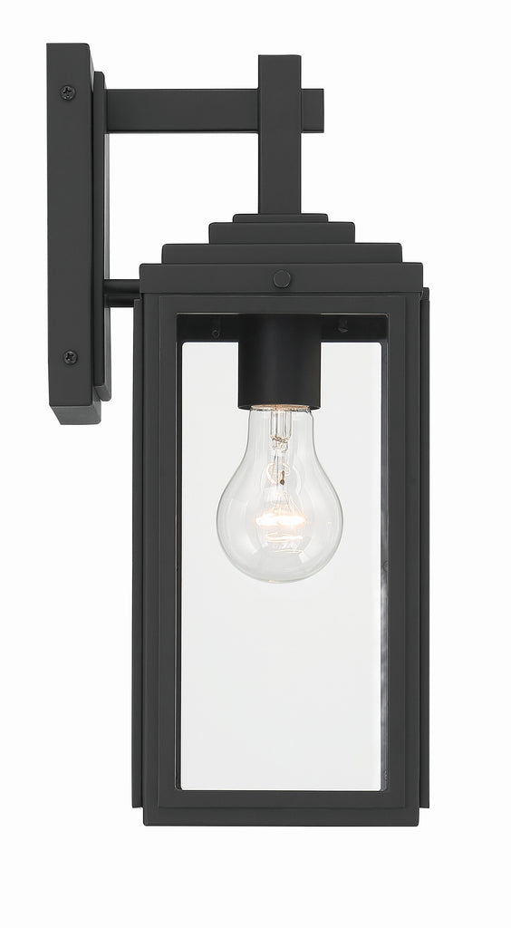 ##Antique Hardware## Byron 1 Light Matte Black Outdoor Sconce
