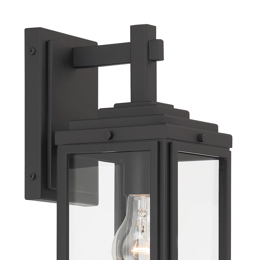 ##Antique Hardware## Byron 1 Light Matte Black Outdoor Sconce