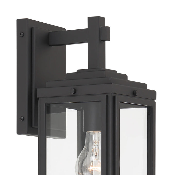 ##Antique Hardware## Byron 1 Light Matte Black Outdoor Sconce