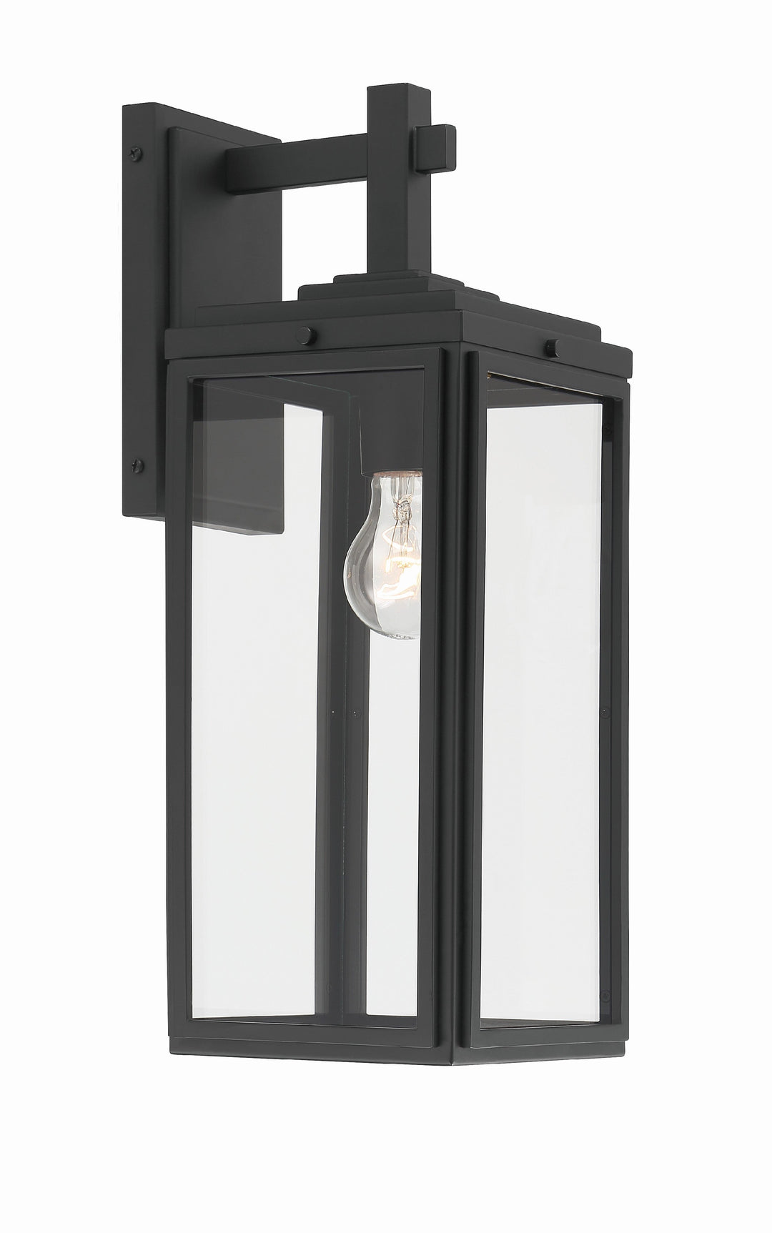##Antique Hardware## Byron 1 Light Matte Black Outdoor Sconce