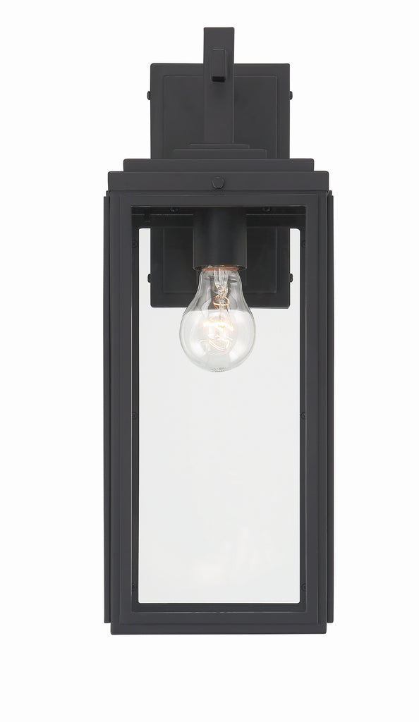 ##Antique Hardware## Byron 1 Light Matte Black Outdoor Sconce
