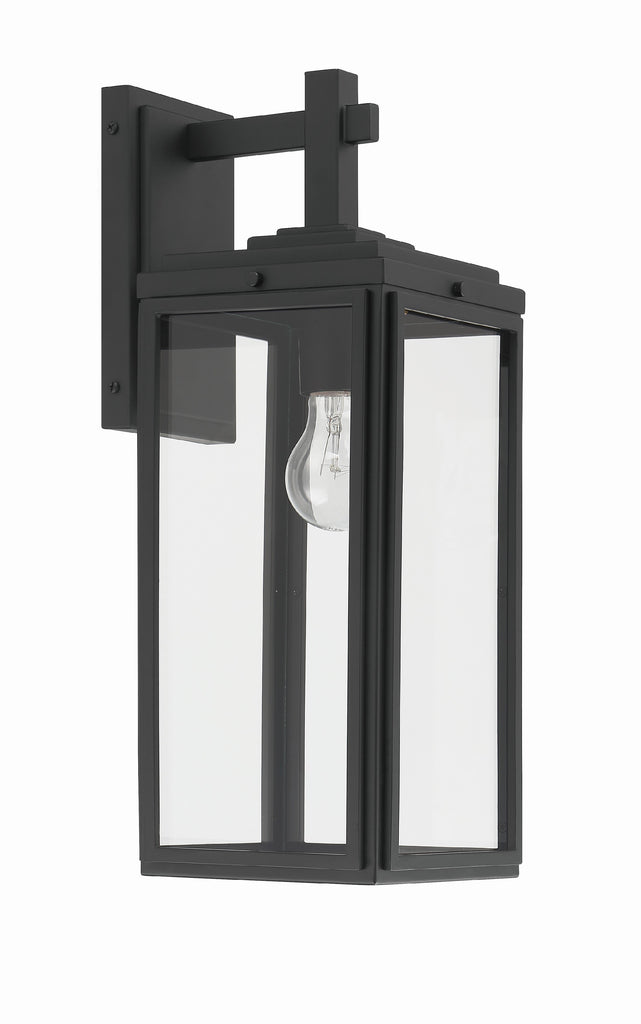 ##Antique Hardware## Byron 1 Light Matte Black Outdoor Sconce