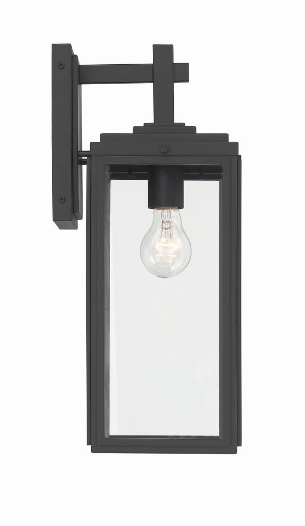 ##Antique Hardware## Byron 1 Light Matte Black Outdoor Sconce