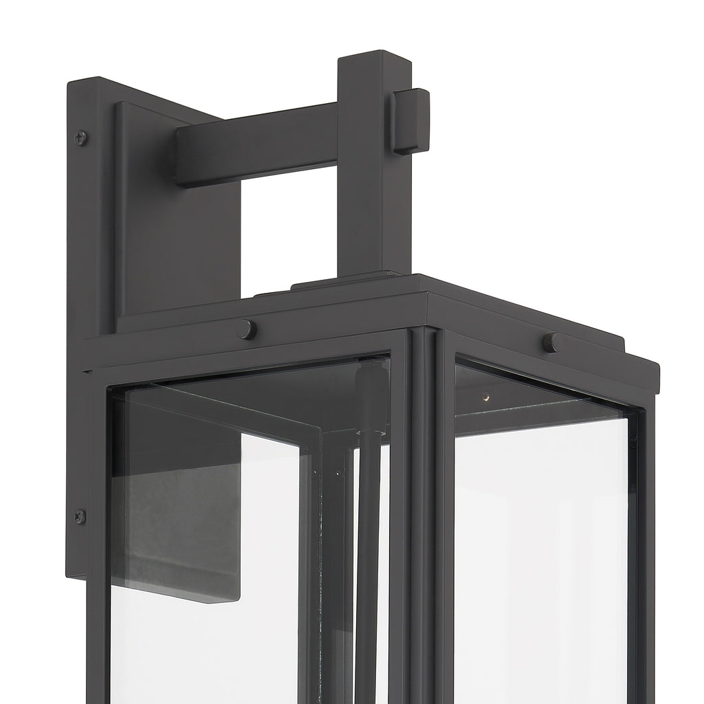 ##Antique Hardware## Byron 3 Light Matte Black Outdoor Sconce