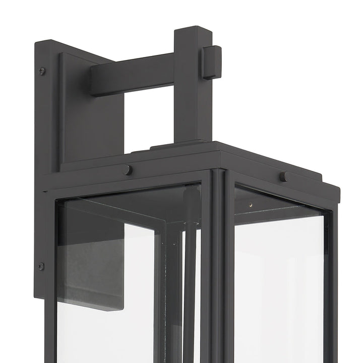 ##Antique Hardware## Byron 3 Light Matte Black Outdoor Sconce