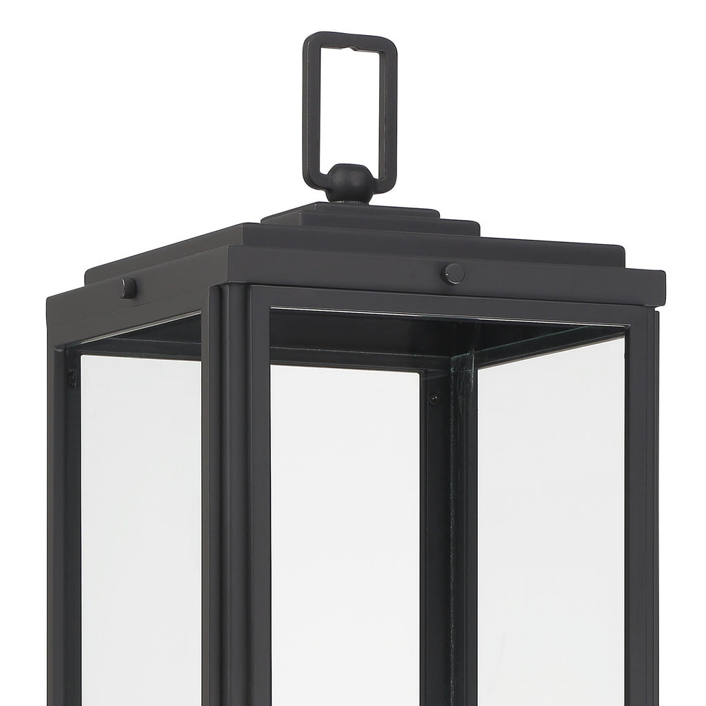 ##Antique Hardware## Byron 3 Light Matte Black Outdoor Post