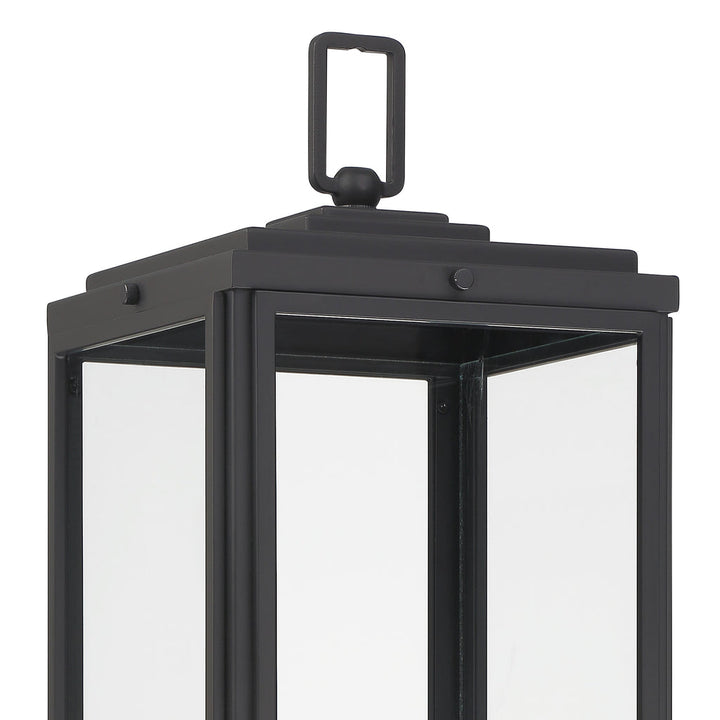 ##Antique Hardware## Byron 3 Light Matte Black Outdoor Post