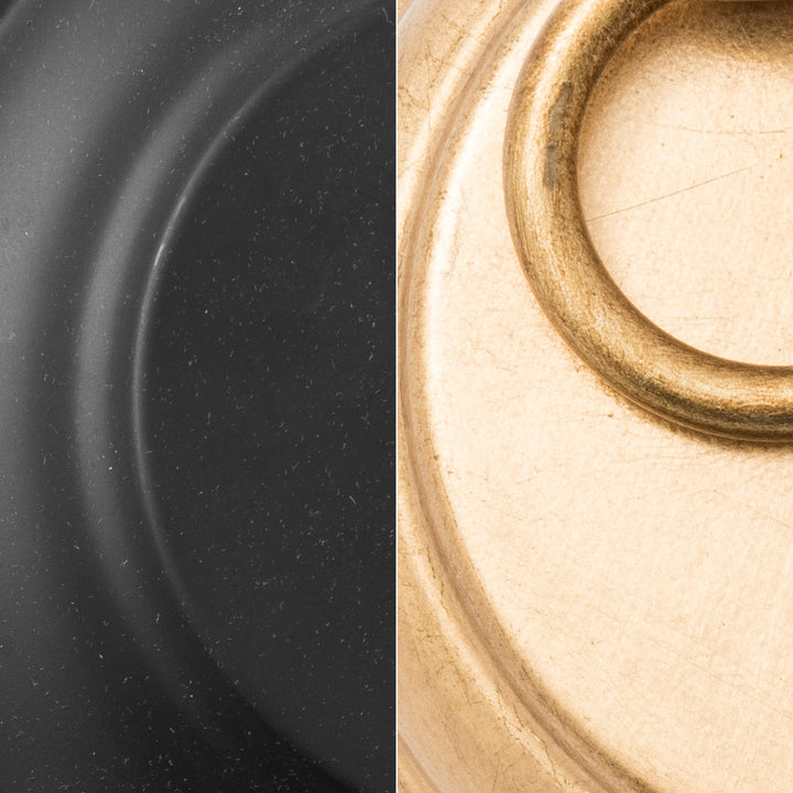 ##Antique Hardware## Odelle 4 Light Black + Antique Gold Semi Flush Mount