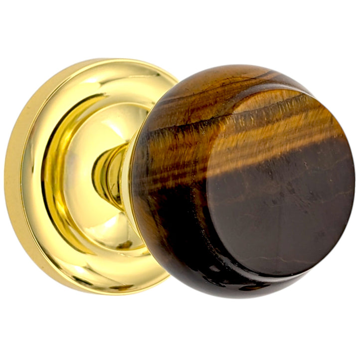##Antique Hardware## Magnifique™ Classic Door Set with Blue Tiger Eye Knobs (Several Finishes Available)