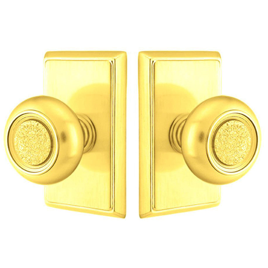 ##Antique Hardware## Solid Brass Belmont Door Knob Set With Rectangular Rosette (Several Finish Options)
