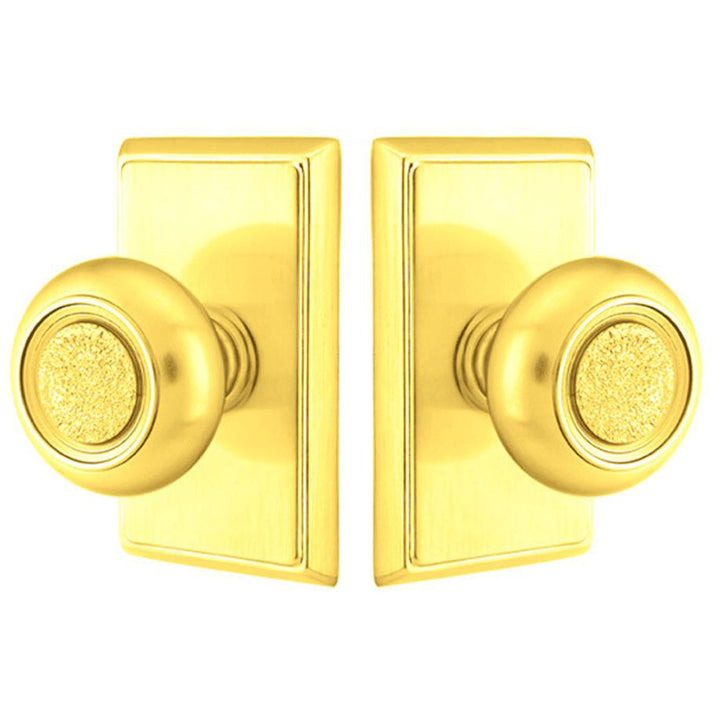 ##Antique Hardware## Solid Brass Belmont Door Knob Set With Rectangular Rosette (Several Finish Options)