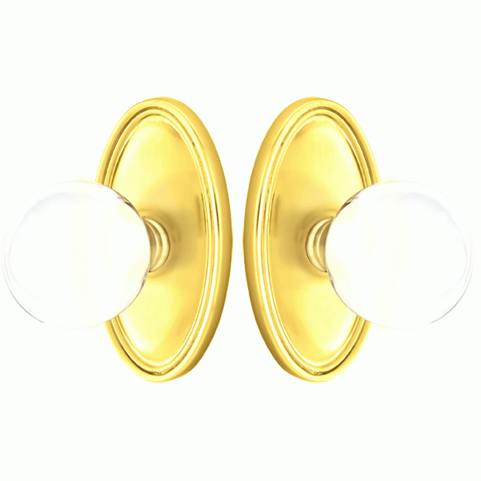##Antique Hardware## Crystal Bristol Door Knob Set With Oval Rosette (Several Finish Options)