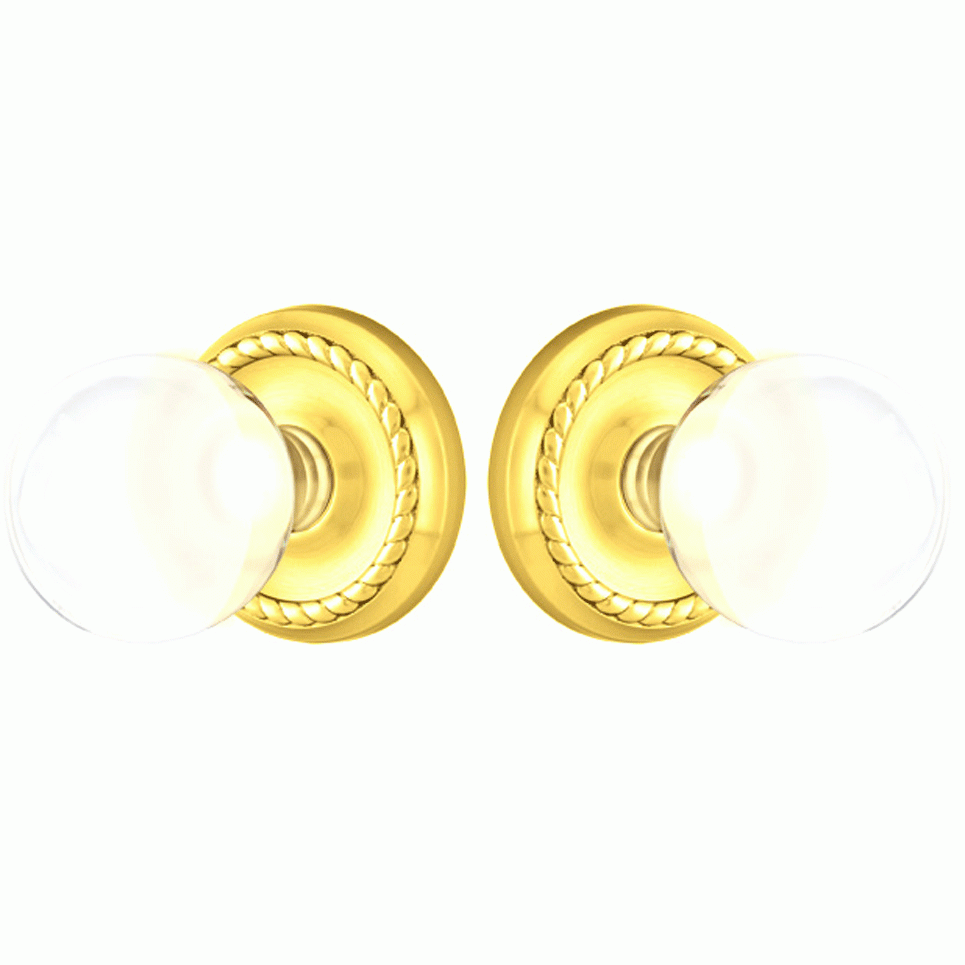 ##Antique Hardware## Crystal Bristol Door Knob Set With Rope Rosette (Several Finish Options)