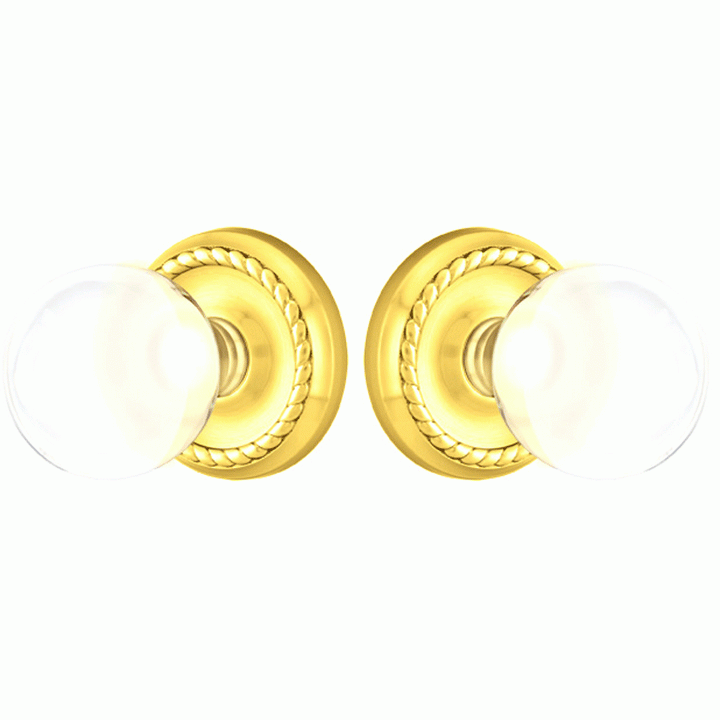##Antique Hardware## Crystal Bristol Door Knob Set With Rope Rosette (Several Finish Options)